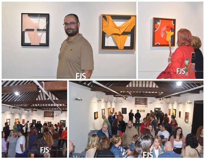 Collage de fotos de la exposición inaugurada esta noche en la sede del Círculo Cultural/Francisco Javier Santana.